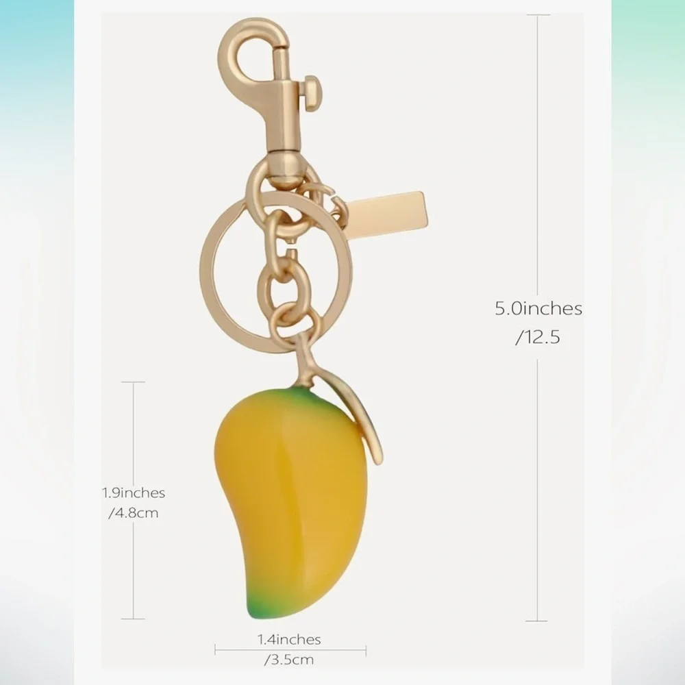 Mango bag clip purse clip Keychain yellow and green